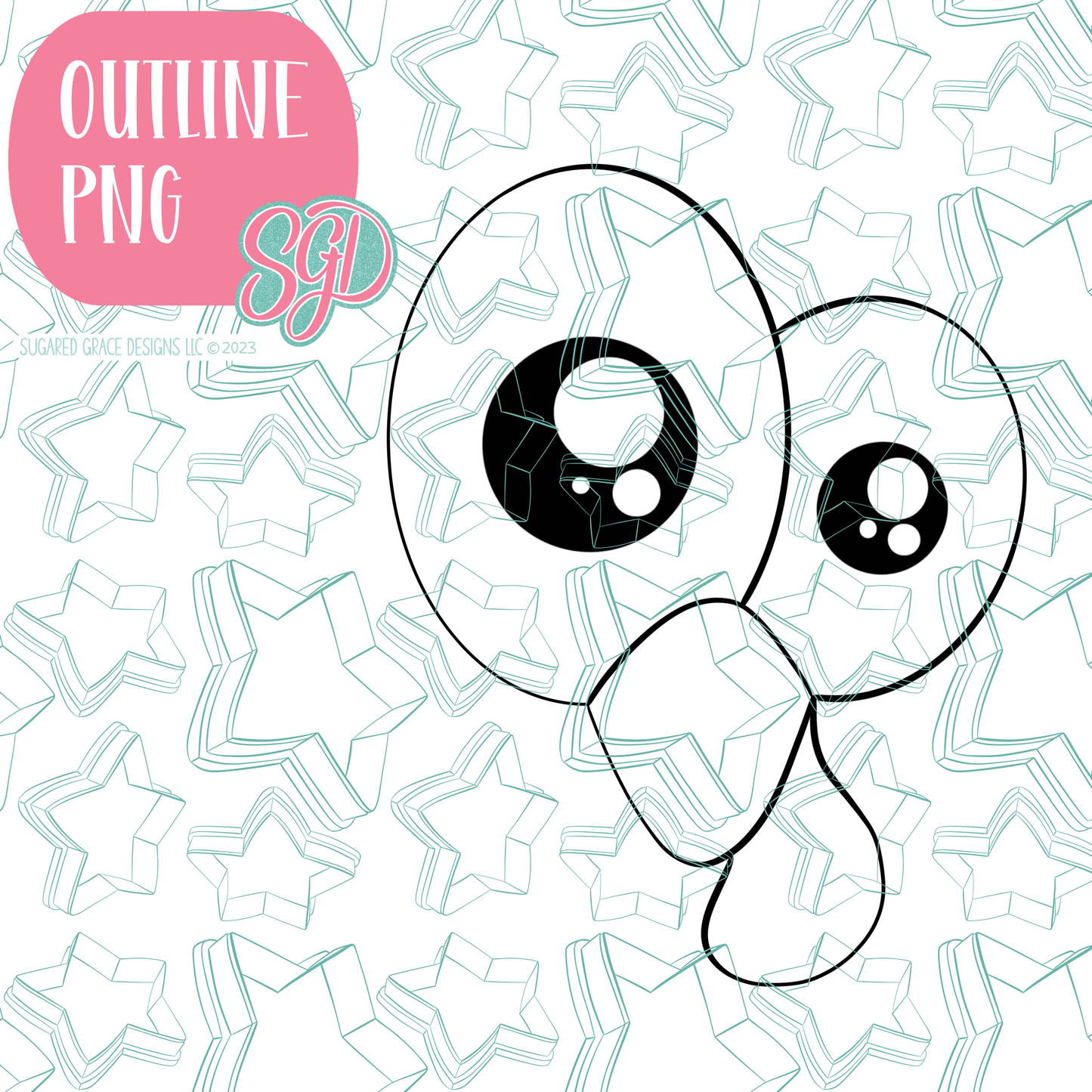 Turkey Eyes PNG Image Set for Edible Ink Printers - Hand Drawn Editable Graphics
