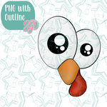 Turkey Eyes Cookie Cutter with PNG Images to Match - Hand Drawn Graphics for Edible Ink Printers