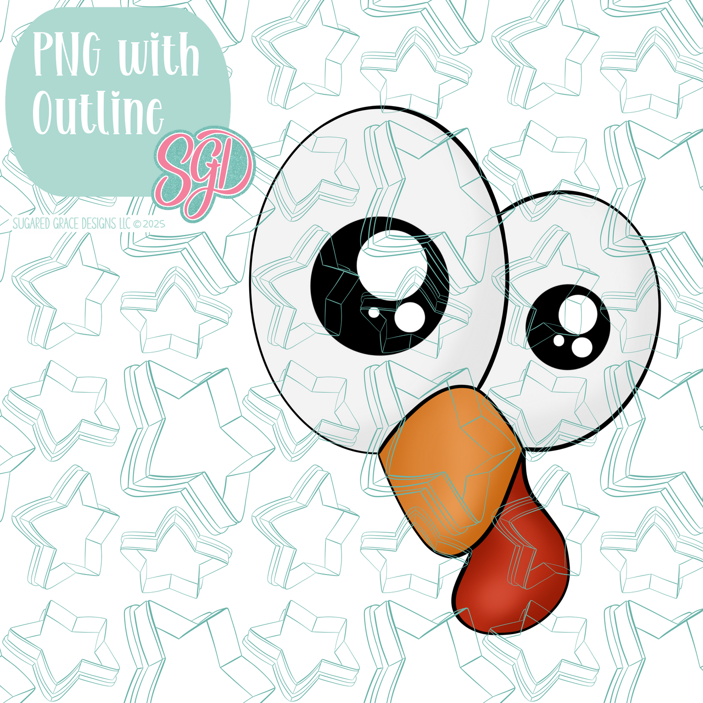 Turkey Eyes Cookie Cutter STL File with PNG Images to Match - For 3D Printing and Edible Ink Printers