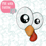Turkey Eyes PNG Image Set for Edible Ink Printers - Hand Drawn Editable Graphics