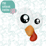 Turkey Eyes Cookie Cutter with PNG Images to Match - Hand Drawn Graphics for Edible Ink Printers