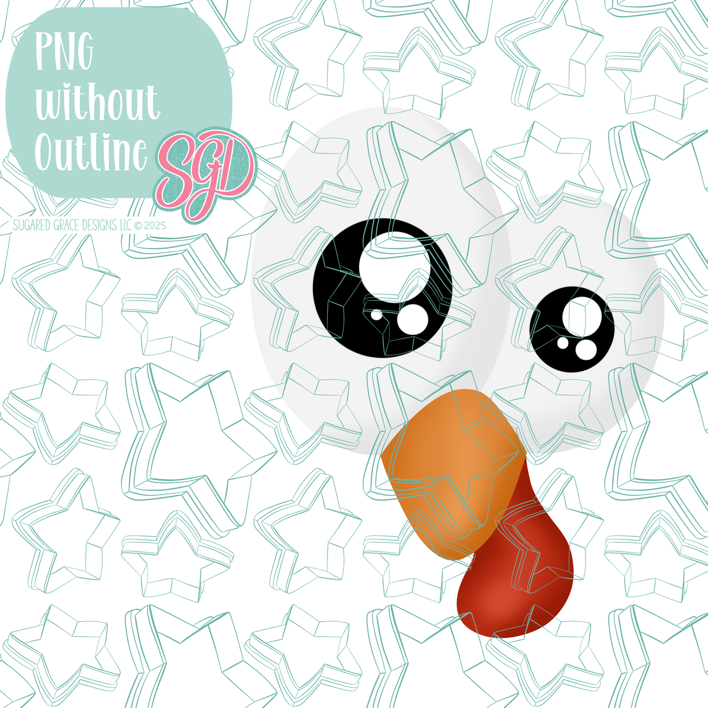 Turkey Eyes Cookie Cutter STL File with PNG Images to Match - For 3D Printing and Edible Ink Printers