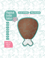 Turkey Leg Cookie Cutter with PNG Images to Match - Hand Drawn Graphics for Edible Ink Printers
