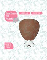 Turkey LegPNG Image Set for Edible Ink Printers - Hand Drawn Editable Graphics