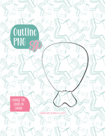 Turkey Leg Cookie Cutter with PNG Images to Match - Hand Drawn Graphics for Edible Ink Printers