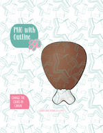 Turkey Leg Cookie Cutter with PNG Images to Match - Hand Drawn Graphics for Edible Ink Printers