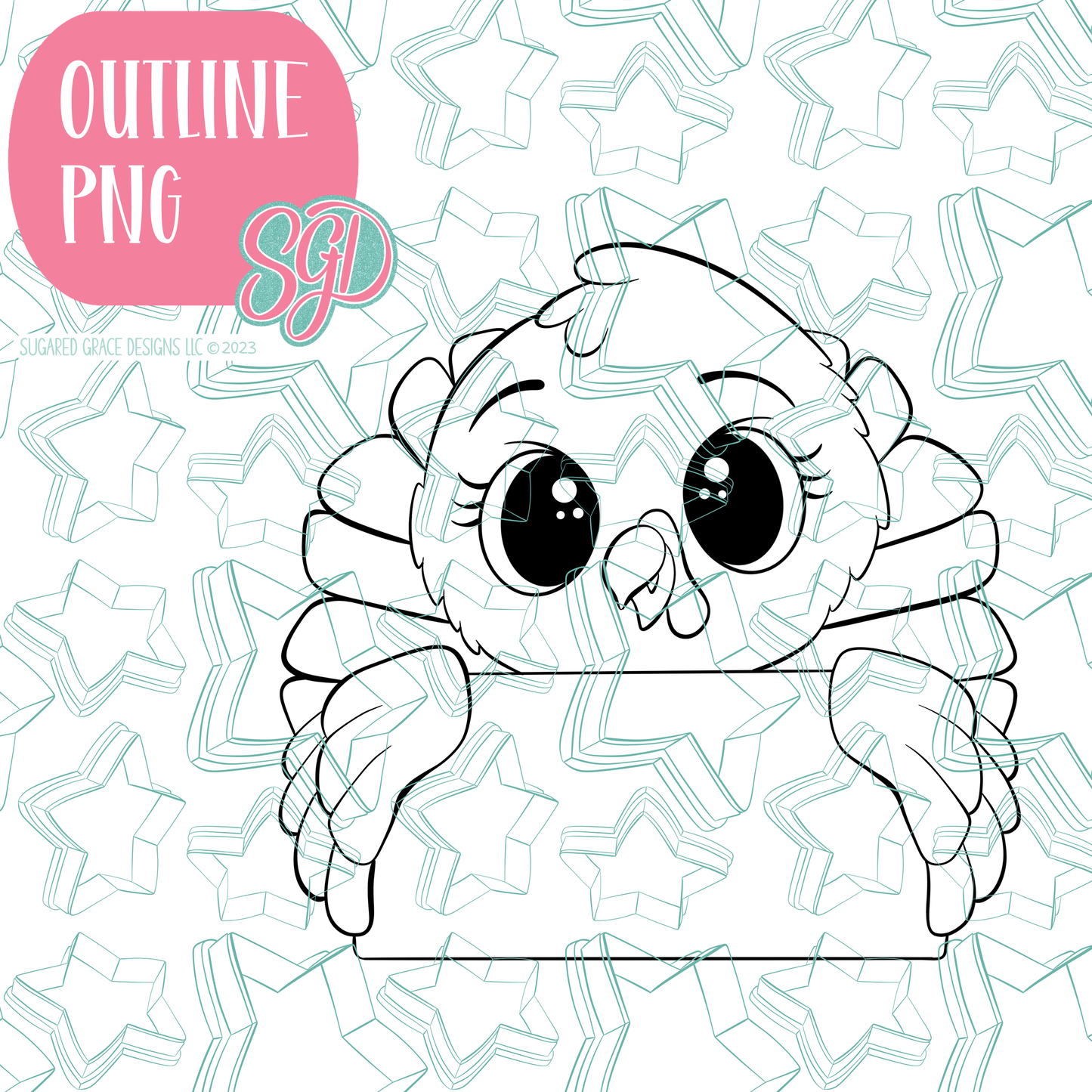 Turkey Plaque PNG Image Set for Edible Ink Printers - Hand Drawn Editable Graphics