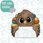 Turkey Plaque Cookie Cutter with PNG Images to Match - Hand Drawn Graphics for Edible Ink Printers