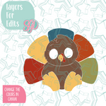 Chubby Turkey Cookie Cutter STL File with PNG Images to Match - For 3D Printing and Edible Ink Printers