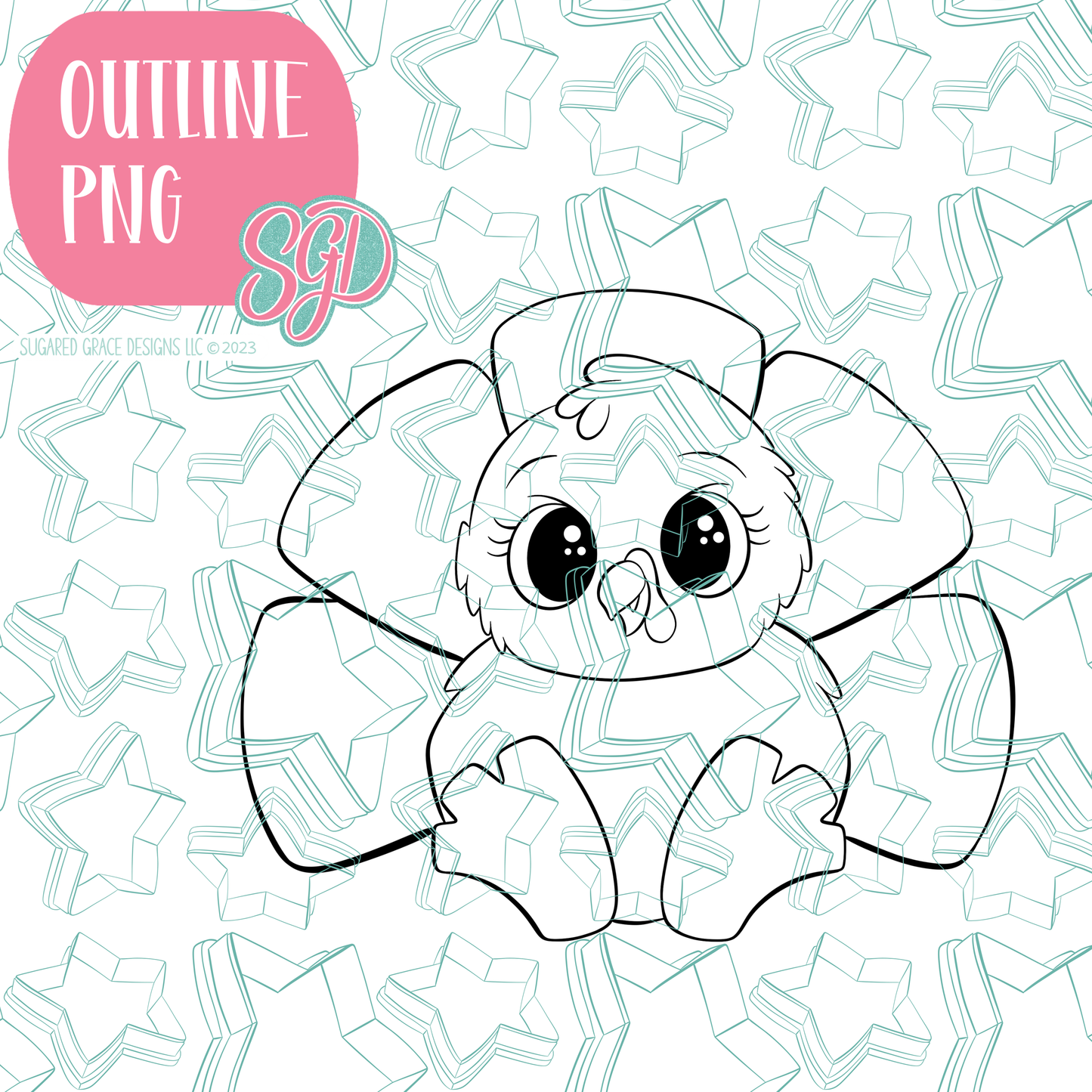 Chubby Turkey PNG Image Set for Edible Ink Printers - Hand Drawn Editable Graphics