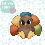 Chubby Turkey Cookie Cutter STL File with PNG Images to Match - For 3D Printing and Edible Ink Printers