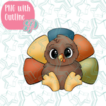 Chubby Turkey PNG Image Set for Edible Ink Printers - Hand Drawn Editable Graphics