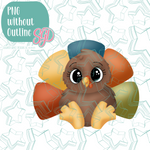 Chubby Turkey Cookie Cutter with PNG Images to Match - Hand Drawn Graphics for Edible Ink Printers