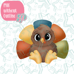 Chubby Turkey PNG Image Set for Edible Ink Printers - Hand Drawn Editable Graphics