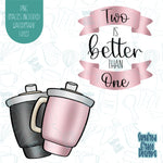 Two Is Better Than One Cup Cookie Cutter with Matching PNG Images for Edible Ink Printers Including Eddie