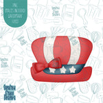 4th of July Uncle Sam's Hat Cookie cutter with Matching PNG Images for Edible Ink Printers Including Eddie