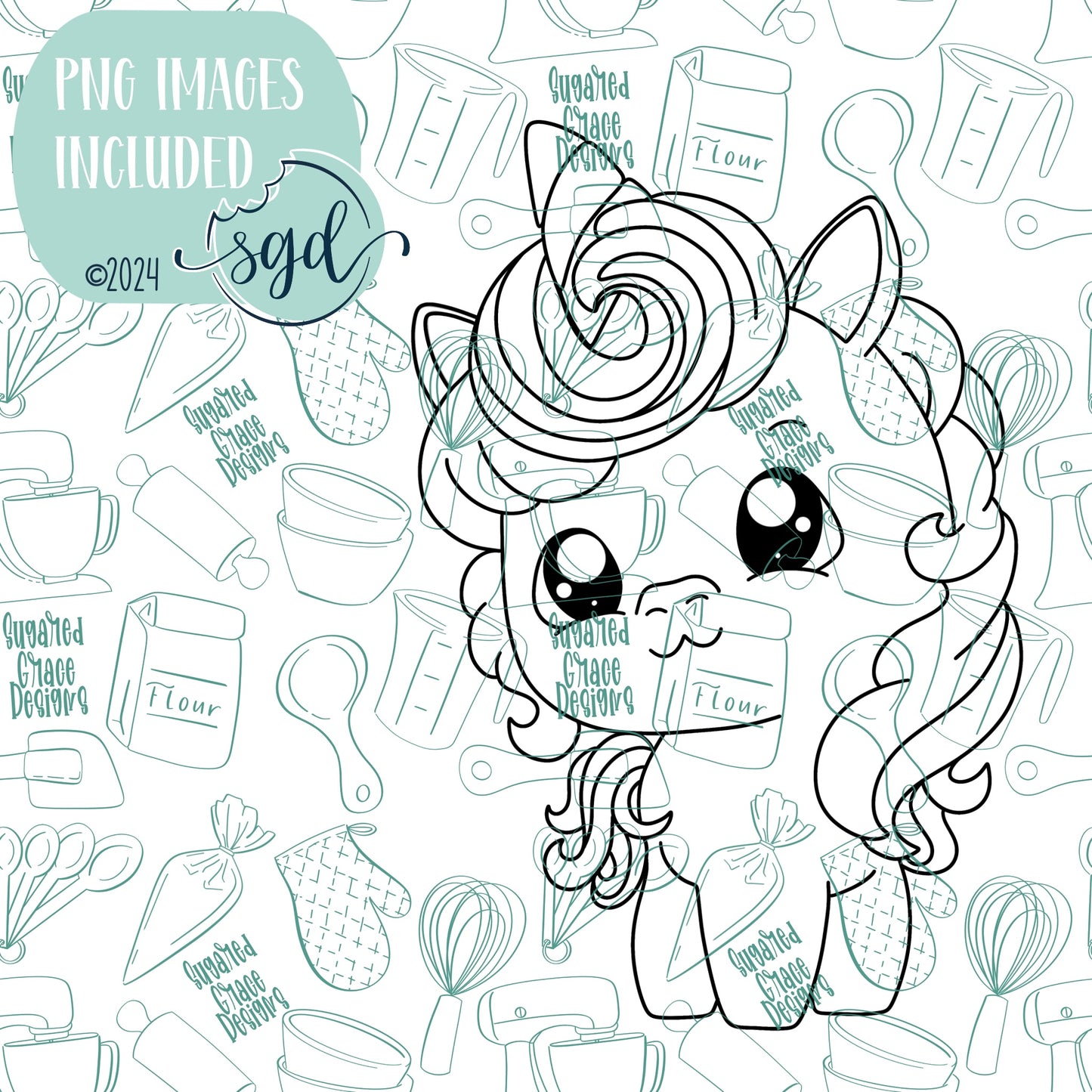 Magical Unicorn Cookie Cutter STL File  with PNG Images to Match - For 3D Printing and Edible Ink Printers