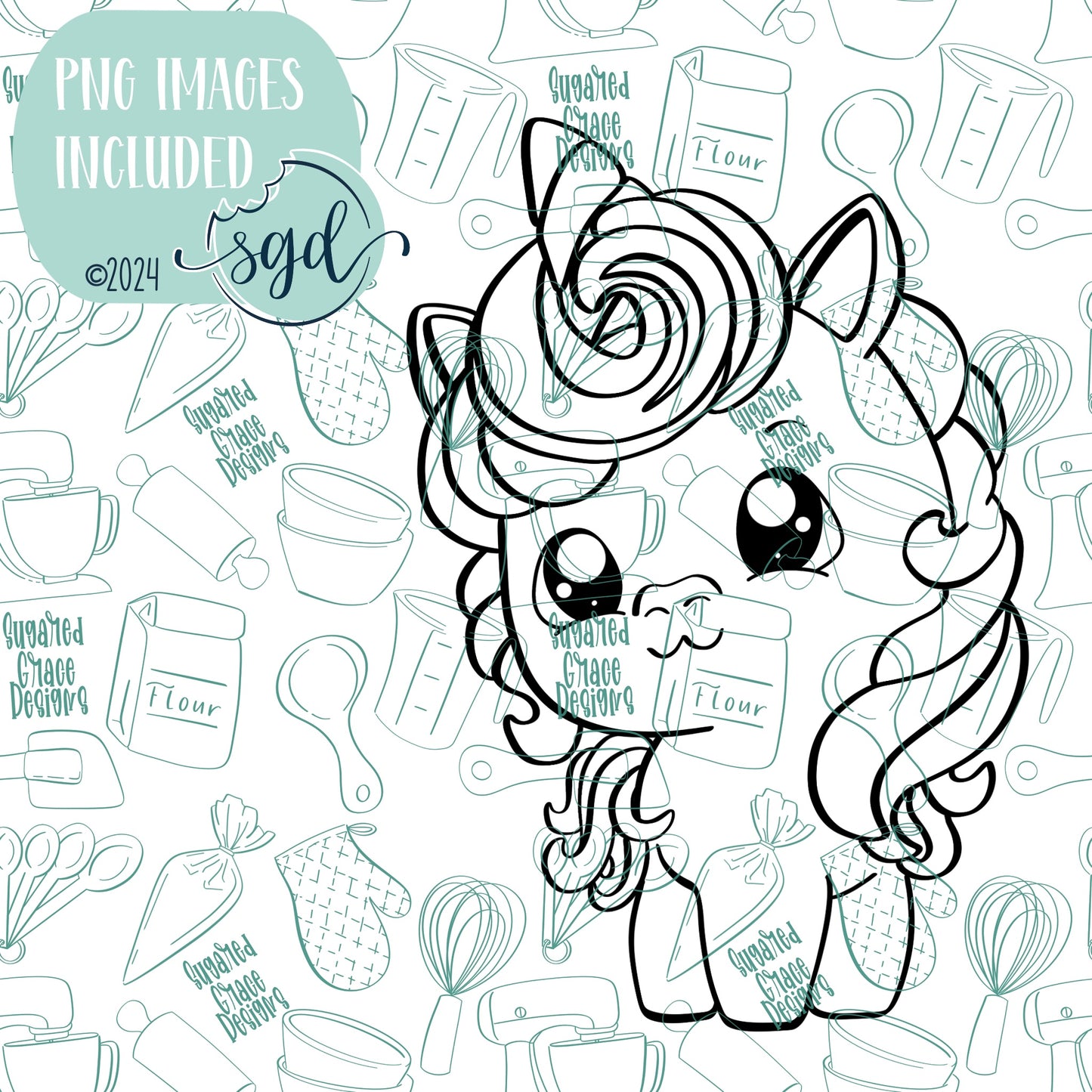 Magical Unicorn Cookie Cutter STL File  with PNG Images to Match - For 3D Printing and Edible Ink Printers