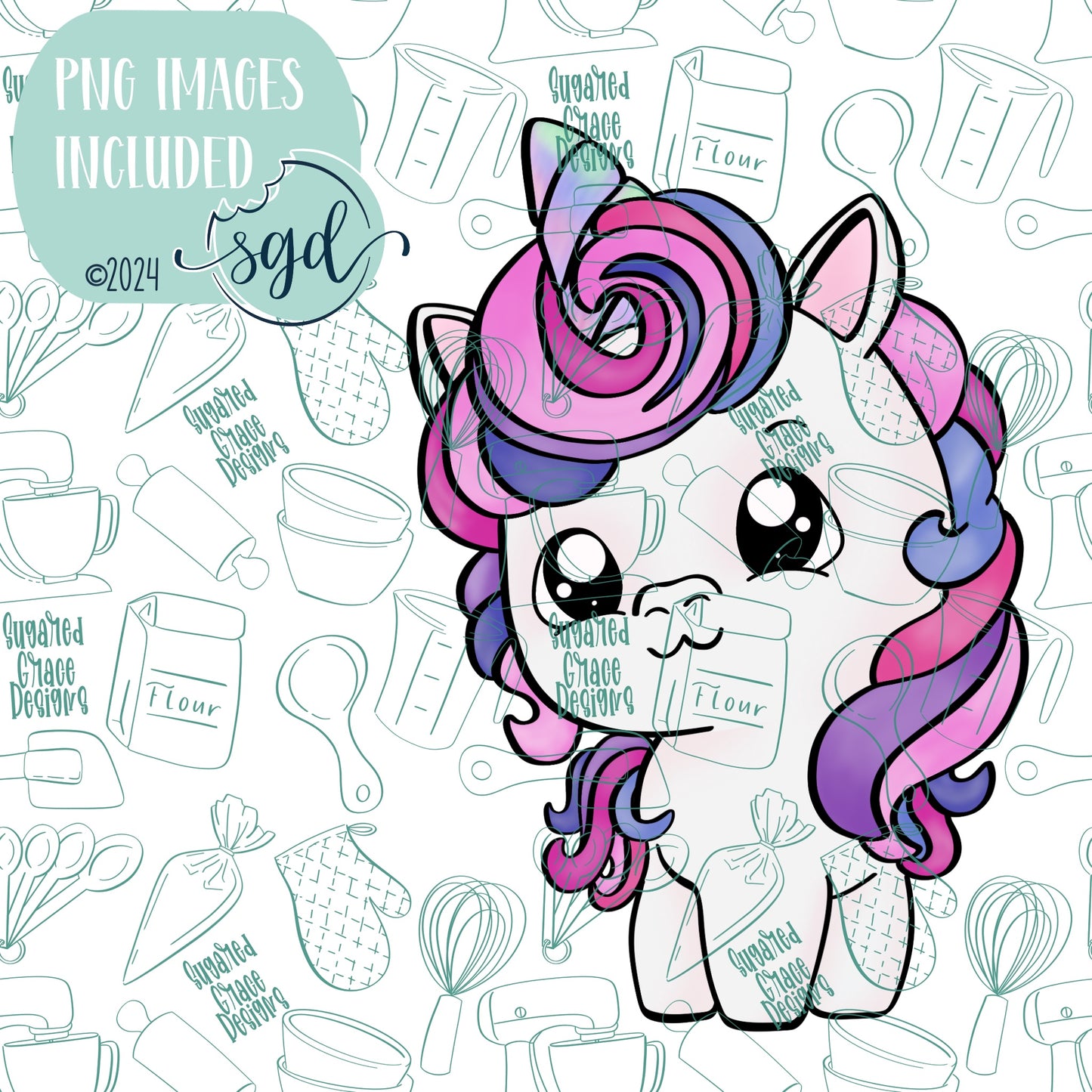 Magical Unicorn Cookie Cutter STL File  with PNG Images to Match - For 3D Printing and Edible Ink Printers