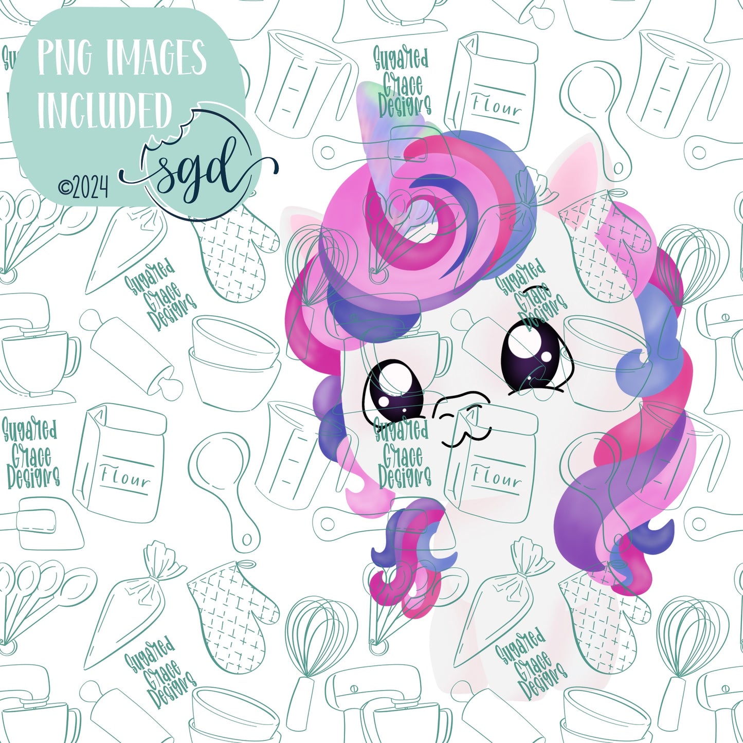 Magical Unicorn Cookie Cutter STL File  with PNG Images to Match - For 3D Printing and Edible Ink Printers