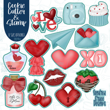 Valentines Day Advent Stamp and Cookie Cutter Set