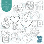 Valentines Day Mini Advent Cookie Cutter Set of 14 with PNG Images for Edible Printers Including Eddie