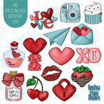 Valentines Day Mini Advent Cookie Cutter Set of 14 with PNG Images for Edible Printers Including Eddie