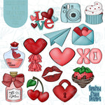 Valentines Day Mini Advent Cookie Cutter STL Set of 14 with PNG Images for Edible Printers Including Eddie