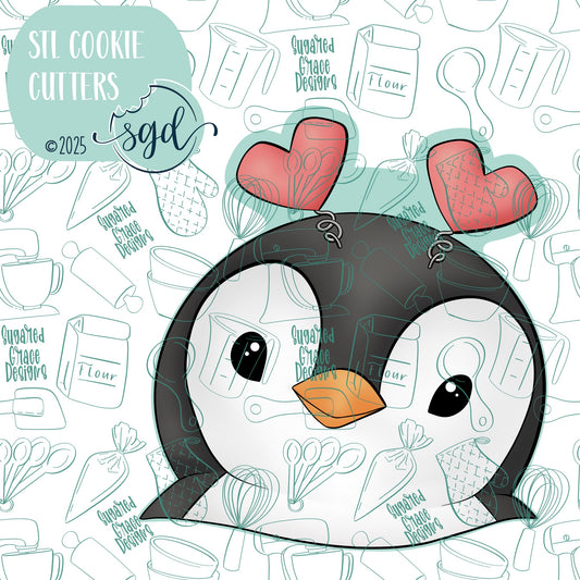 Valentine's Day Penguin Cookie Cutter STL File  with PNG Images to Match - For 3D Printing and Edible Ink Printers