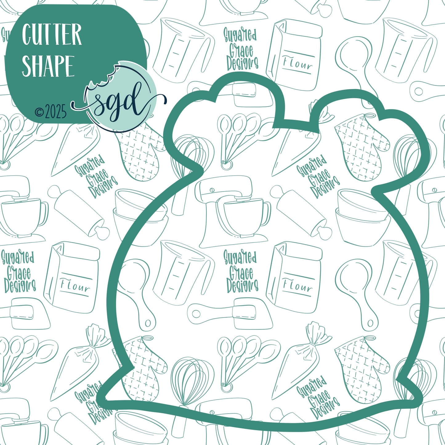 Valentines Day Penguin Cookie Cutter with PNG Images to Match - Hand Drawn Graphics for Edible Ink Printers