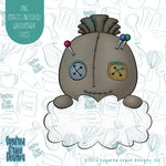 Voodoo Rag Doll Cookie Cutter with Matching Printable PNG Image for Edible Ink Printers Including Eddie