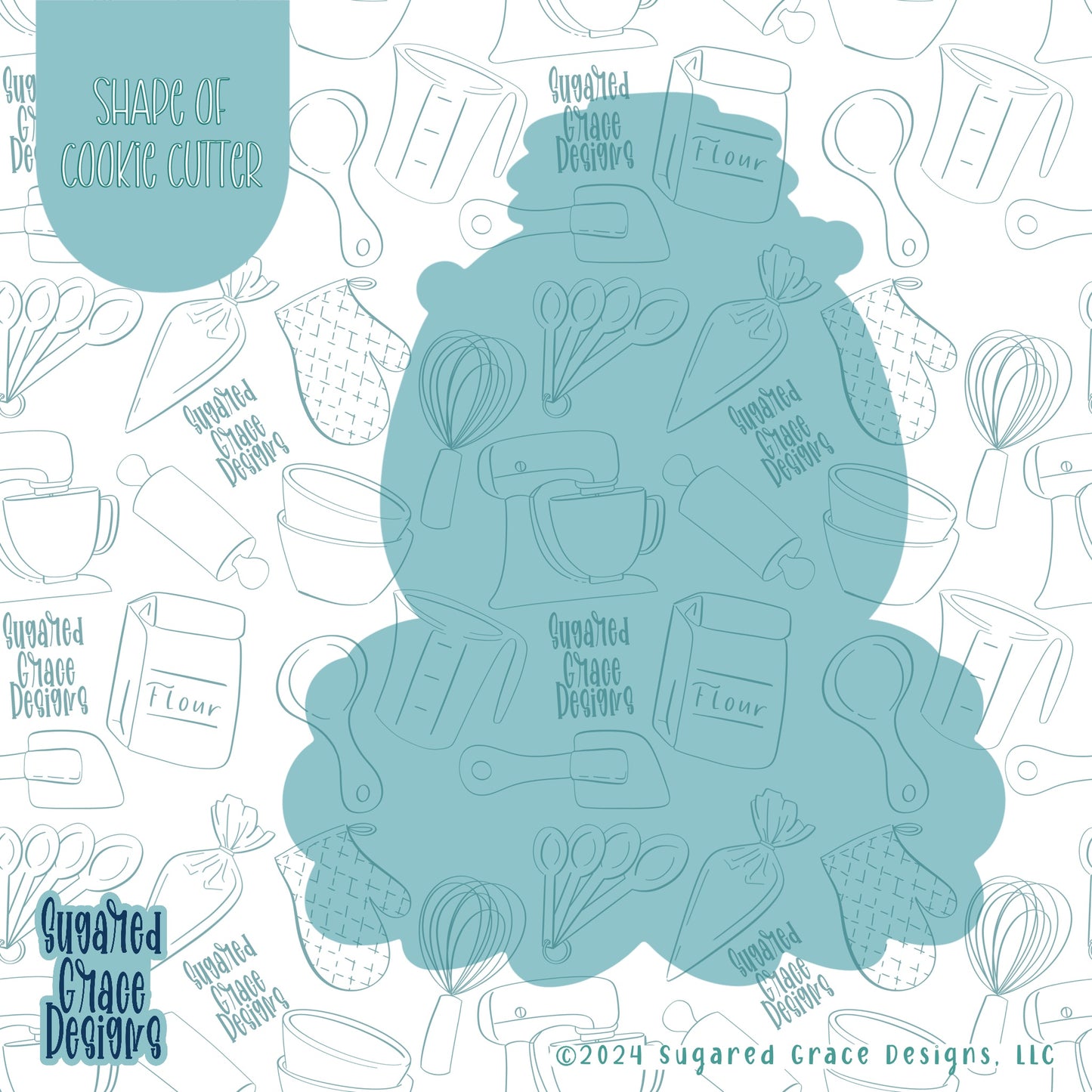 Voodoo Rag Doll Plaque Cookie Cutter STL Files for 3D Printing with Matching Printable PNG Images for Edible Ink Printers Including Eddie