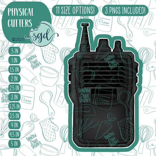 Walkie Talkie Cookie Cutter with PNG Images to Match - Hand Drawn Graphics for Edible Ink Printers