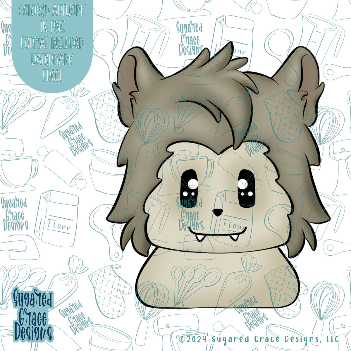 Edible Lycan Werewolf Cookie Cutter STL Files for 3D Printing with Matching Printab ...