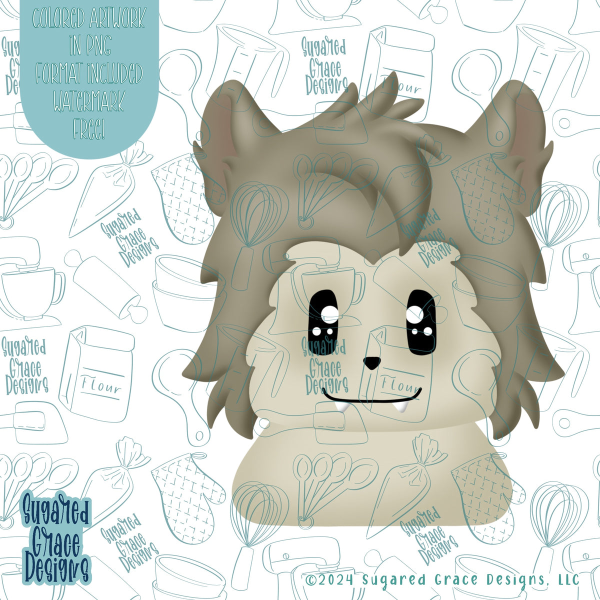 Edible Lycan Werewolf Cookie Cutter STL Files for 3D Printing with Matching Printab ...