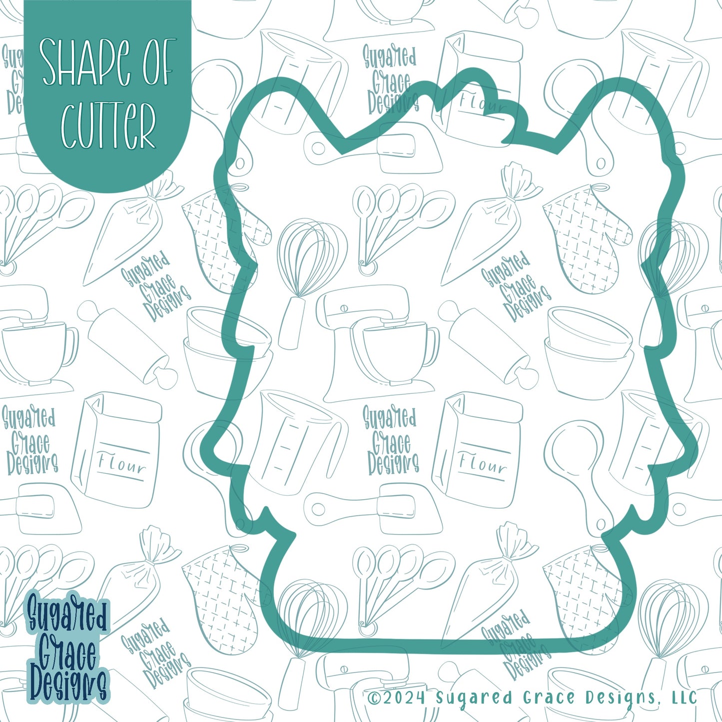 Werewolf Cookie Cutter with Matching Printable PNG Images for Edible Ink Printers Including Eddie