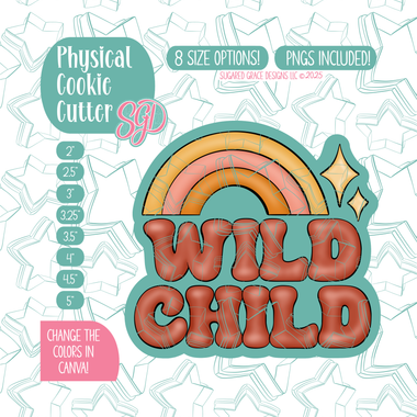 Wild Child Plaque Cookie Cutter with matching PNG
