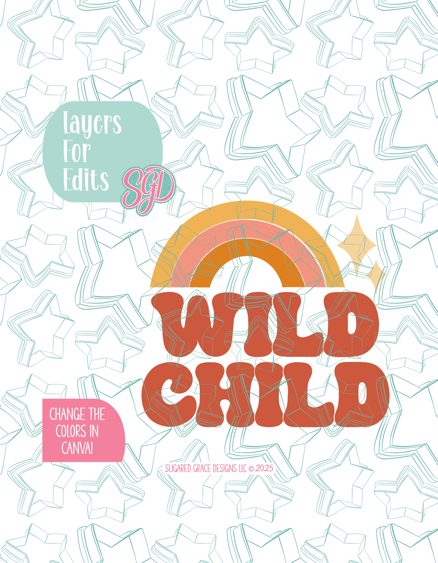 Wild Child Plaque Cookie Cutter STL and PNG set