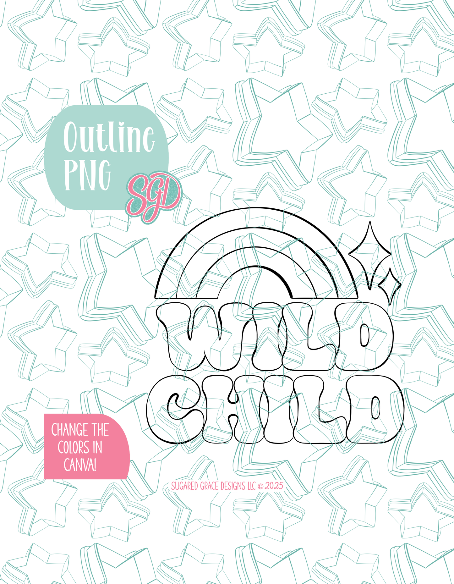 Wild Child Plaque Cookie Cutter STL and PNG set