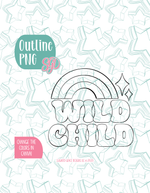 Wild Child Plaque Cookie Cutter with matching PNG