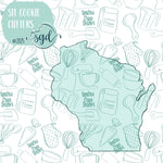 Wisconsin State Cookie Cutter STL Files with PNG Images to Match - For 3D Printing and Edible Ink Printers