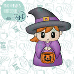 Trick or Treat Witch Cookie Cutter STL Files with PNG Images to Match - For 3D Printing and Edible Ink Printers