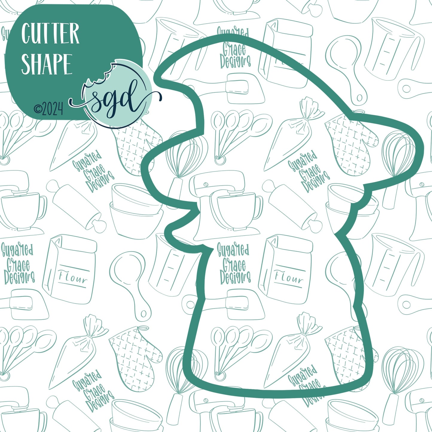 Trick or Treat Witch Cookie Cutter with PNG Images to Match - Hand Drawn Graphics for Edible Ink Printers