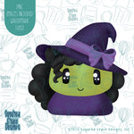 Witch Cookie Cutter with Matching Printable PNG Images for Edible Ink Printers Including Eddie