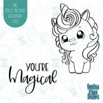 You're Magical Unicorn Punny Valentines Day Cookie Cutter with Matching PNG Images for Edible Ink Printers Including Eddie