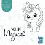 You're Magical Unicorn Punny Valentines Day Cookie Cutter with Matching PNG Images for Edible Ink Printers Including Eddie