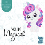 You're Magical Unicorn Punny Valentines Day Cookie Cutter with Matching PNG Images for Edible Ink Printers Including Eddie