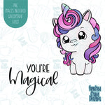 You're Magical Unicorn Punny Valentines Day Cookie Cutter with Matching PNG Images for Edible Ink Printers Including Eddie