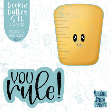 You Rule Cookie Cutter STL File Set of 2 for 3D Printing with Matching Printable PNG Images for Edible Ink Printers Including Edie