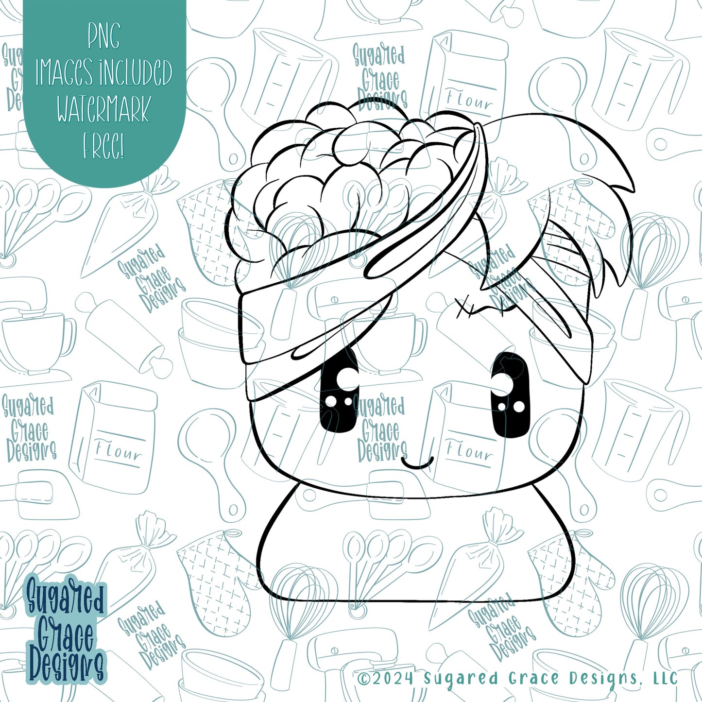 Zombie Cookie Cutter with Matching Printable PNG Images for Edible Ink Printers Including Eddie
